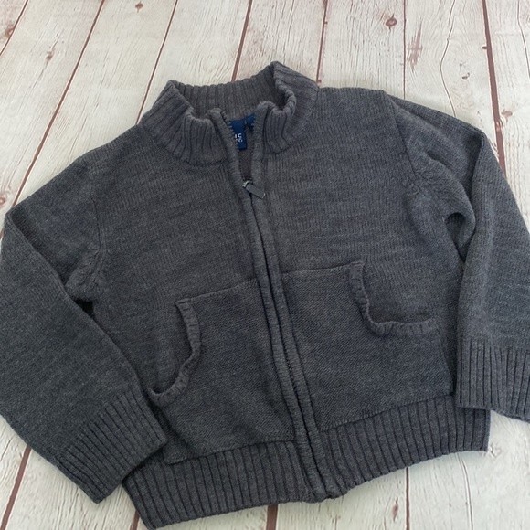 Basic Editions Super Soft Grandpa Zip-Up Knit Sweatshirt - Picture 4 of 5